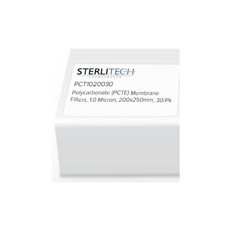 STERLITECH Polycarbonate (PCTE) Membrane Filters, 1.0 Micron, 200 x 250mm, PK30 PCT1020030